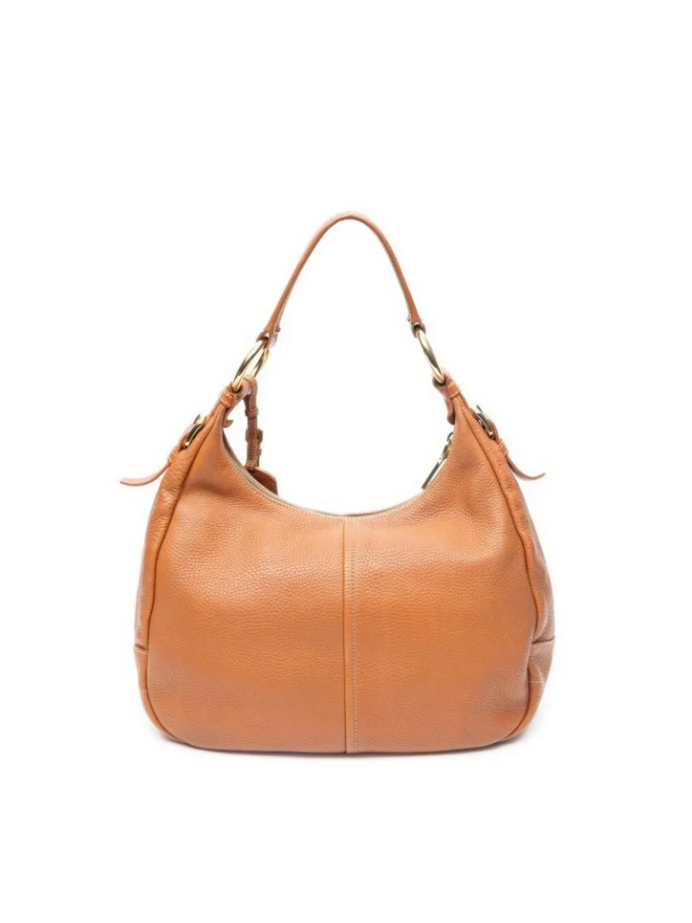 Prada Zip Top Hobo Brown Vitello Dyno